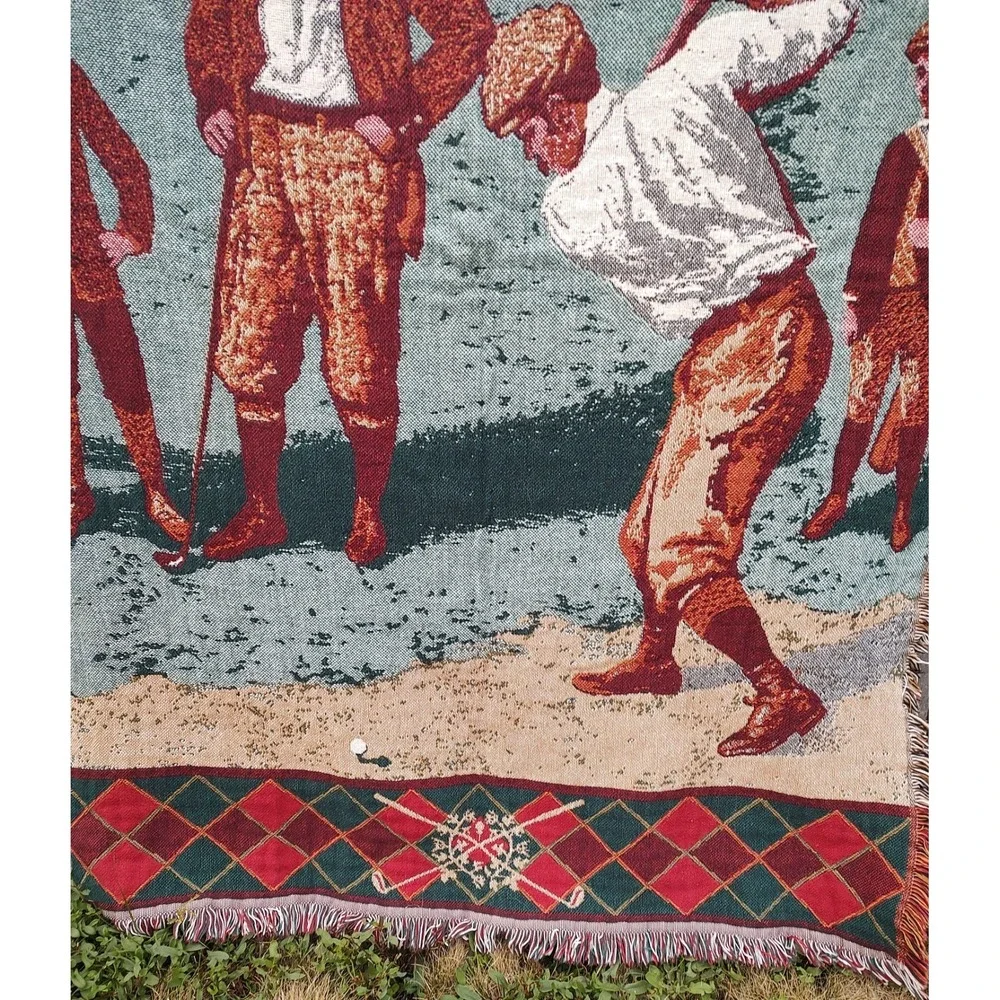 Vintage Goodwin Weavers Golf Throw Blanket 69